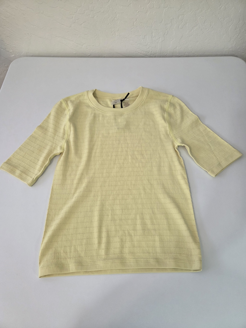 Calla Light Yellow Mid Sleeve Knit Active Top